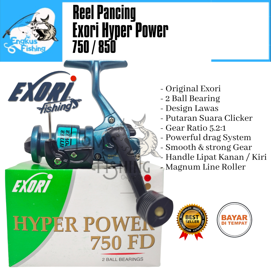 Reel Pancing Exori Hyper Power Original (Design Lawas) Murah - Engkus Fishing
