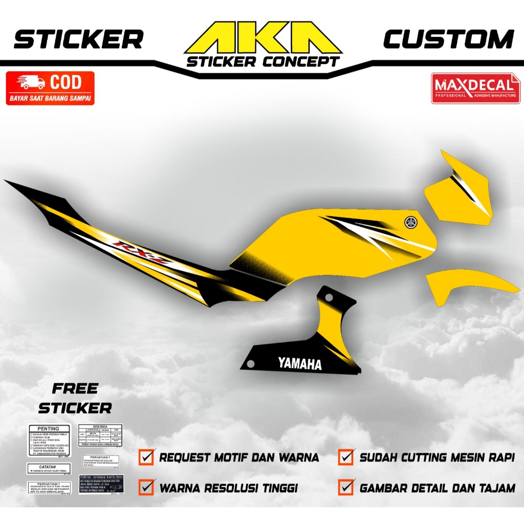 Sticker striping Yamaha rxz transparan premium