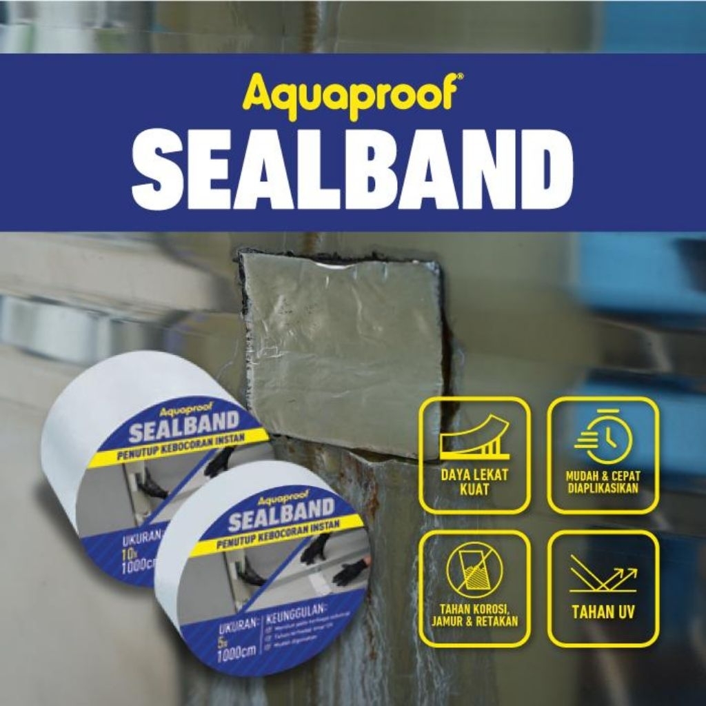 Sealband perekat bitumen asphalt aluminium serbaguna metal beton kayu acrylic fiber glass