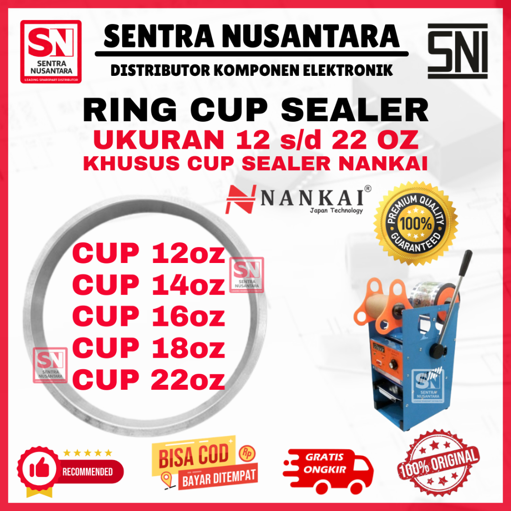 RING CUP SEALER KHUSUS UNTUK MEREK NANKAI CUP SEALER (12oz-22oz) ORIGINAL | RING CUP SEALER MERK NAN
