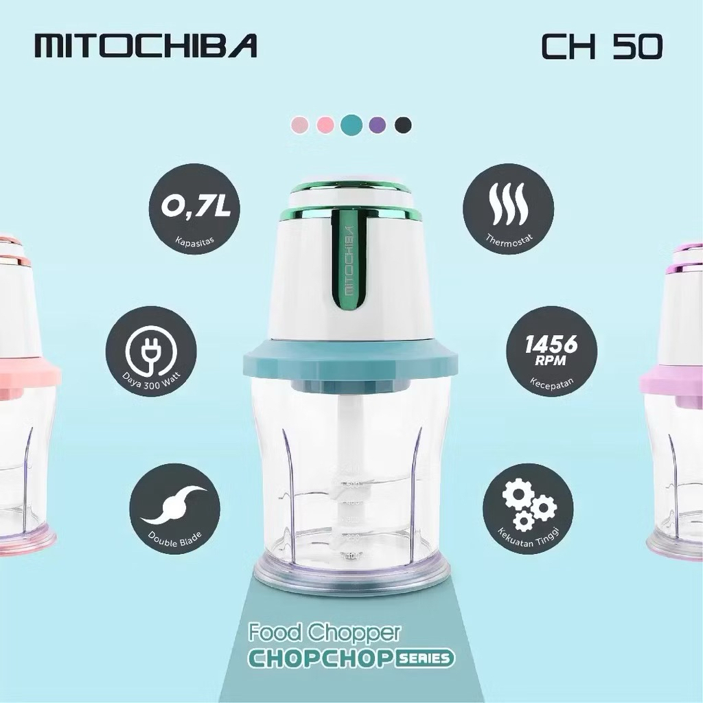 (PRELOVED) MITOCHIBA CH-50 Chopper Mini Daging Buah Sayur 0.7L – 2 Mata Pisau – Blender Multifungsi 