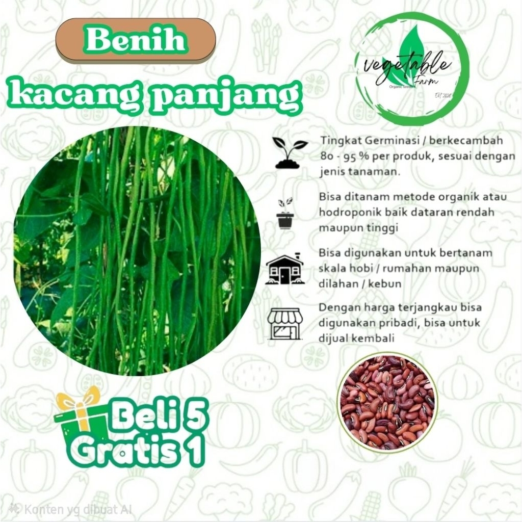 Benih Kacang Panjang Bibit Kacang Panjang Unggul  - Tanaman Sayur
