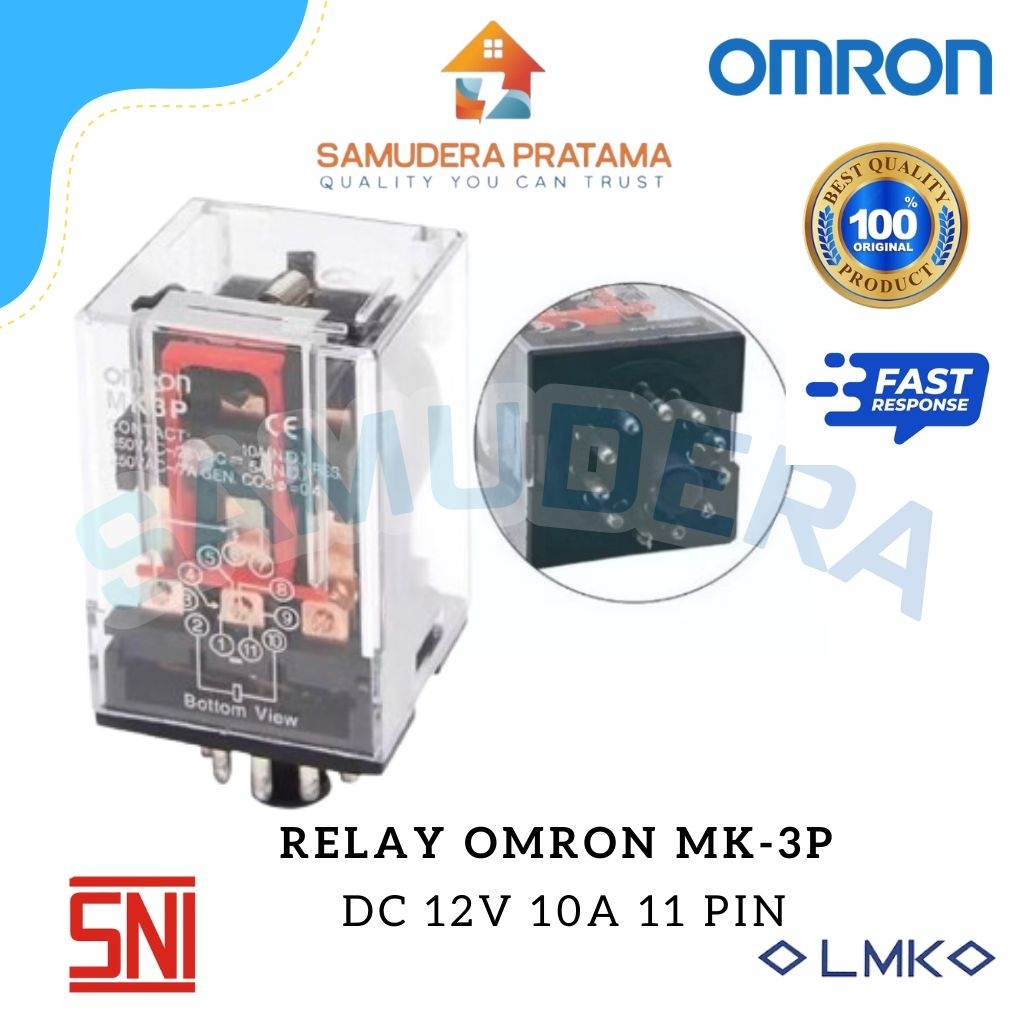 RELAY OMRON MK3P DC 12V 10A 11 PIN TANPA LAMPU