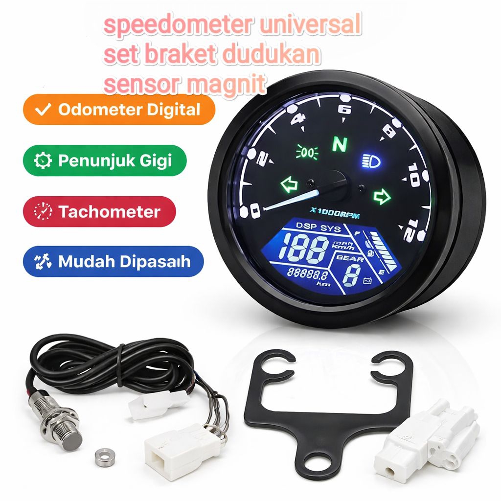 speedometer spidometer digital bulat babon motor cb rxking Tiger universal