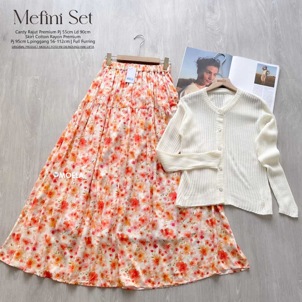 MEFINI SET CARDY + SKIRT COTTON RAYON MIX RAJUT PREMIUM BY MOELA