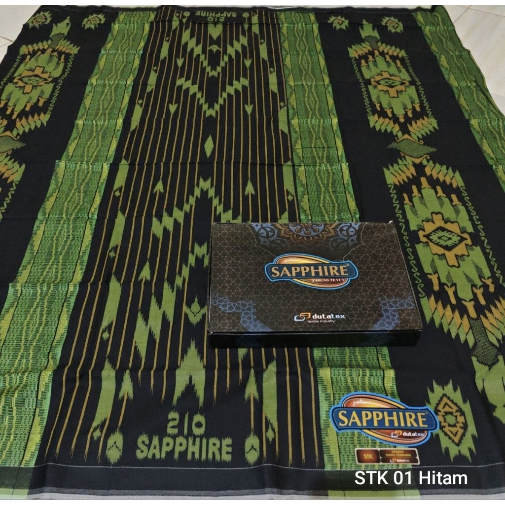 Sarung Sapphire STK Sarung Sapphire Timbul Kembang Sarung Tenun Sapphire Stk Hitam Sarung Pria Dewas