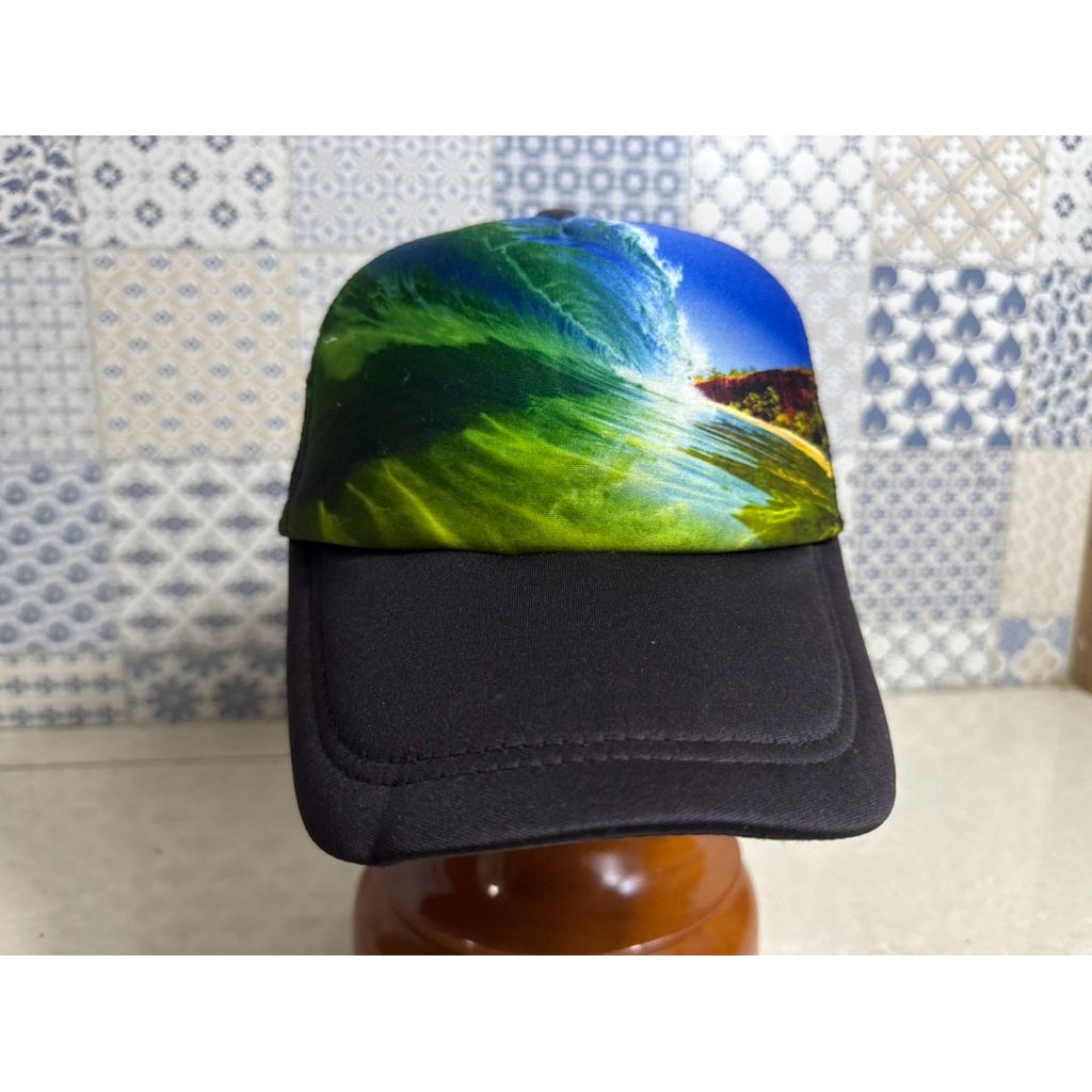 Topi Second Brand Branded Rietveld All Over Print AOP Tag Putih Full Print