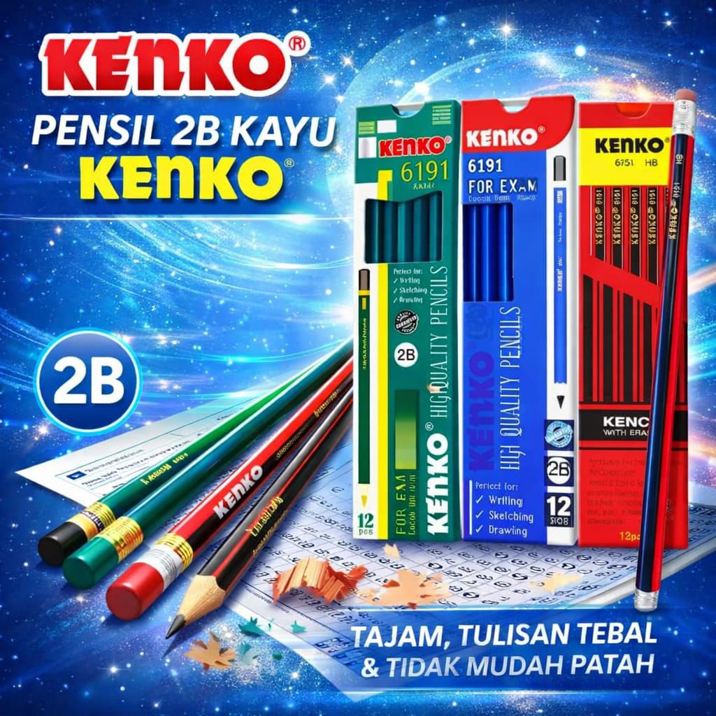 Pensil 2B/HB Kenko 6151/6181/6191 ( 1pak/12pcs )