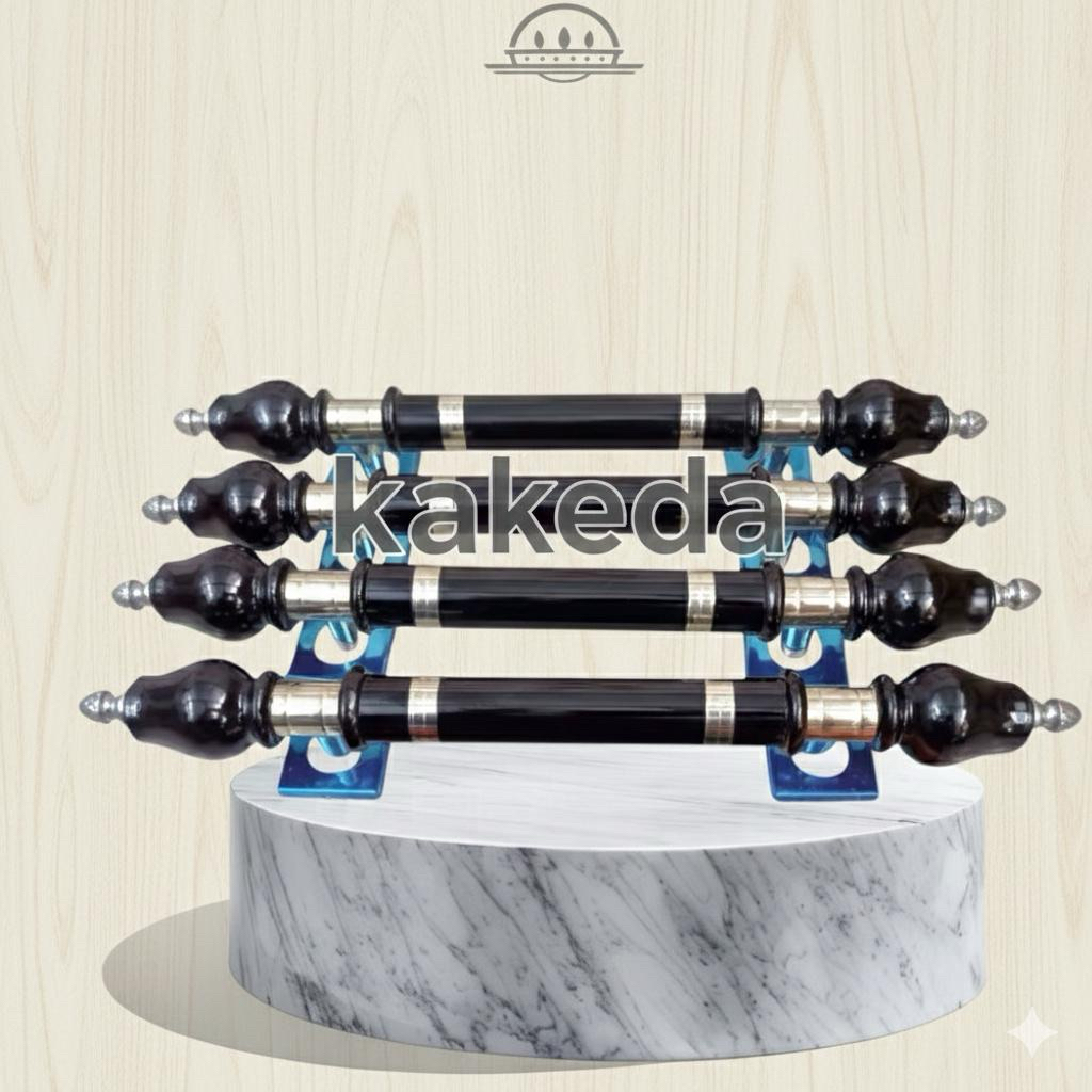 Set Gagang Pintu Rumah 4pcs + Kunci, handle pintu kupu tarung kombinasi kayu