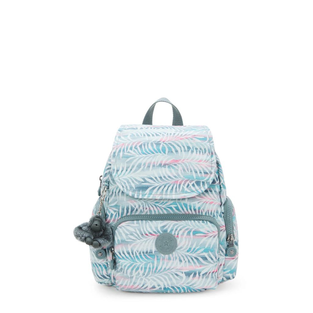 Kipling City Zip Mini Printed BackpackOriginal Autentik - Palmtree Leaves