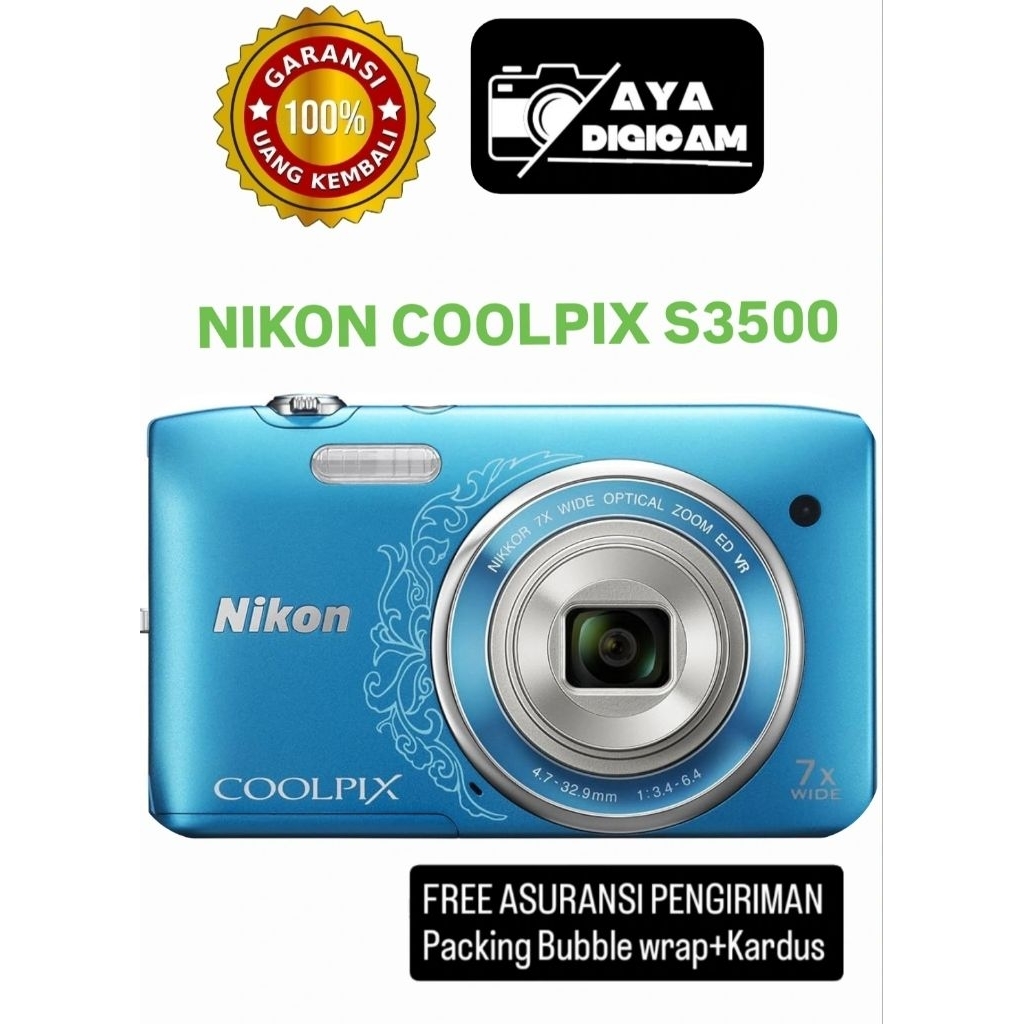 kamera Nikon Coolpix s3500 kamera pocket kamera digital kamera Nikon kamera saku digicam