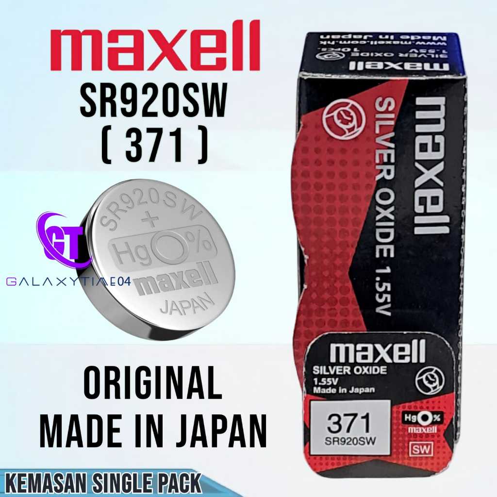 Maxell Baterai Jam Tangan 371 SR920SW Original Japan Batrai SR 920 SW LR920 L921F SR69 SG6 Satuan