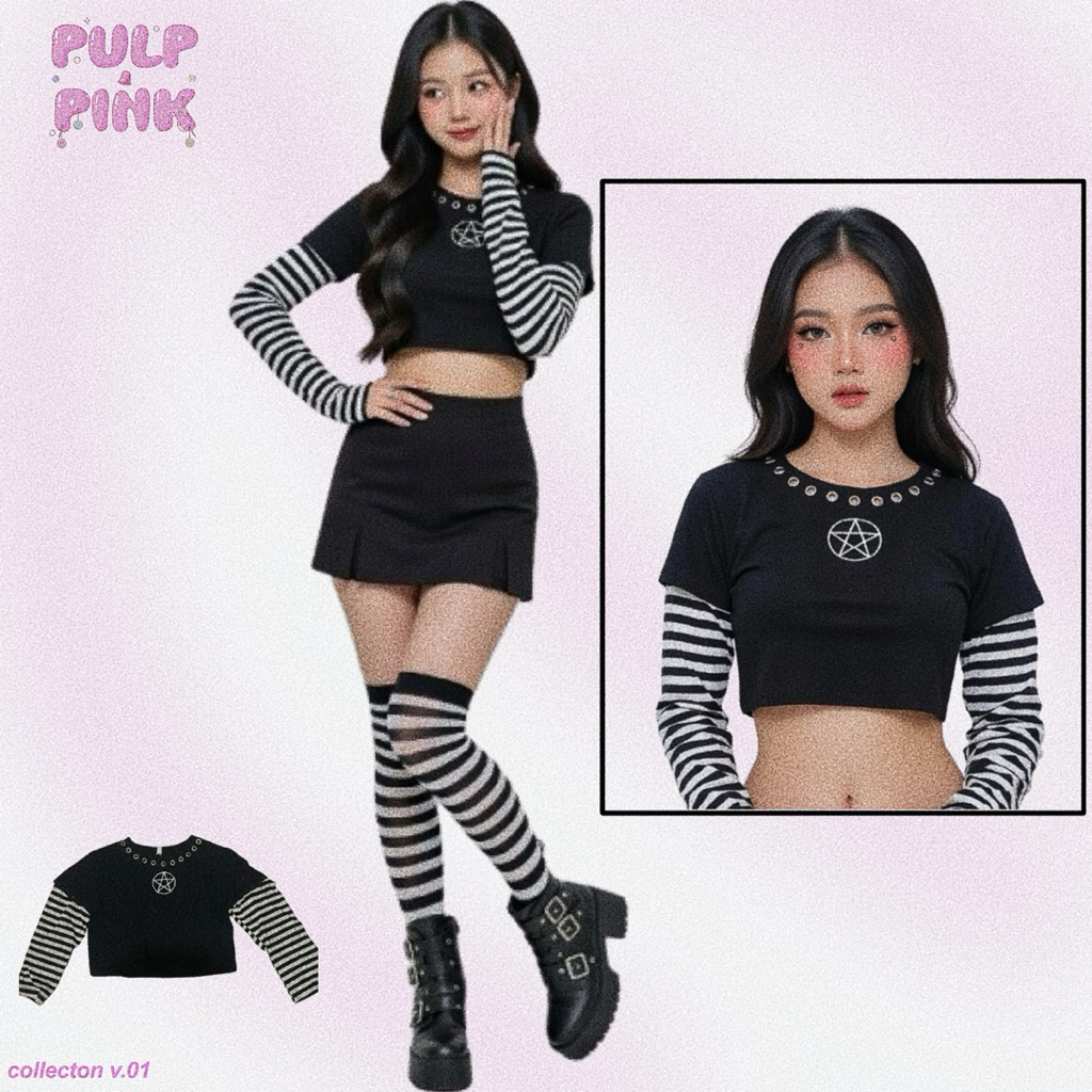 grunge rework croptop tshirt