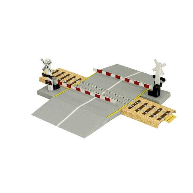 DIY Papercraft Perlintasan Kereta Api Cetak Pola Kerajinan Kertas