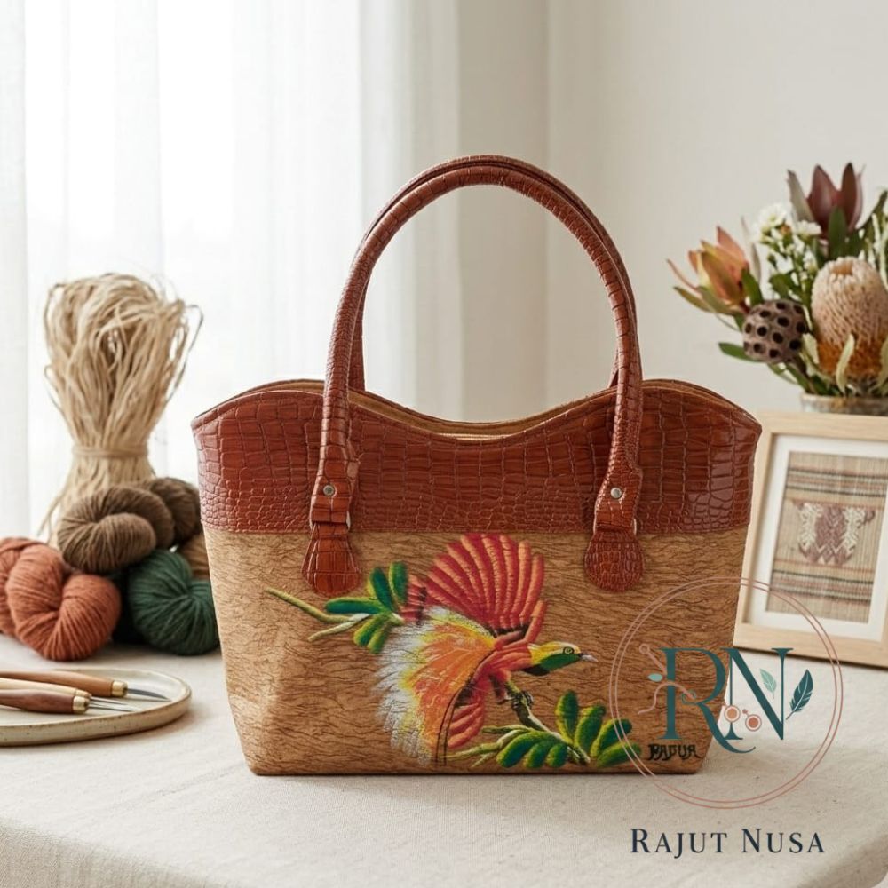 Tas tenteng Papua Kulit Kayu, Tas cantik, Tas wanita, Tas Papua jinjing