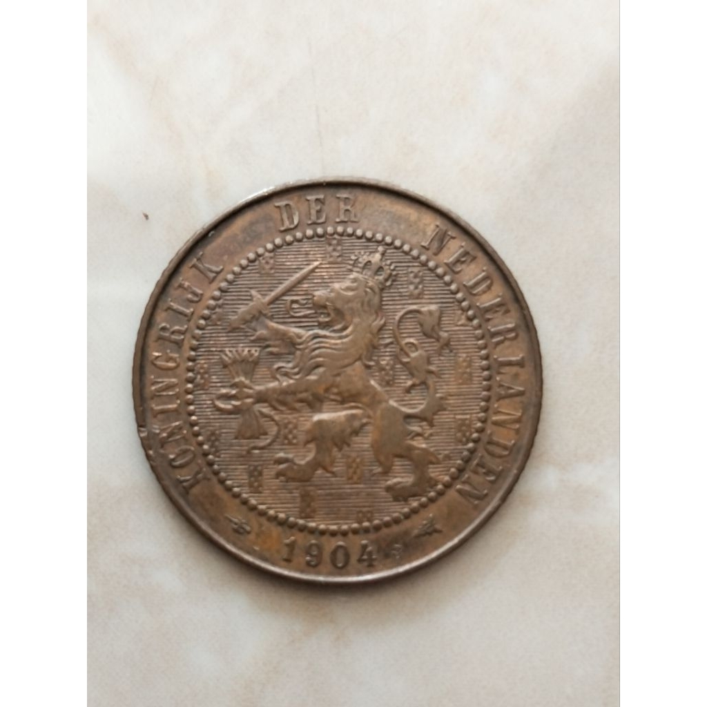 uang Kuno koin 21/2 cent Wilhelmina Nederland atau 2.5 sen Wilhelmina Nederland