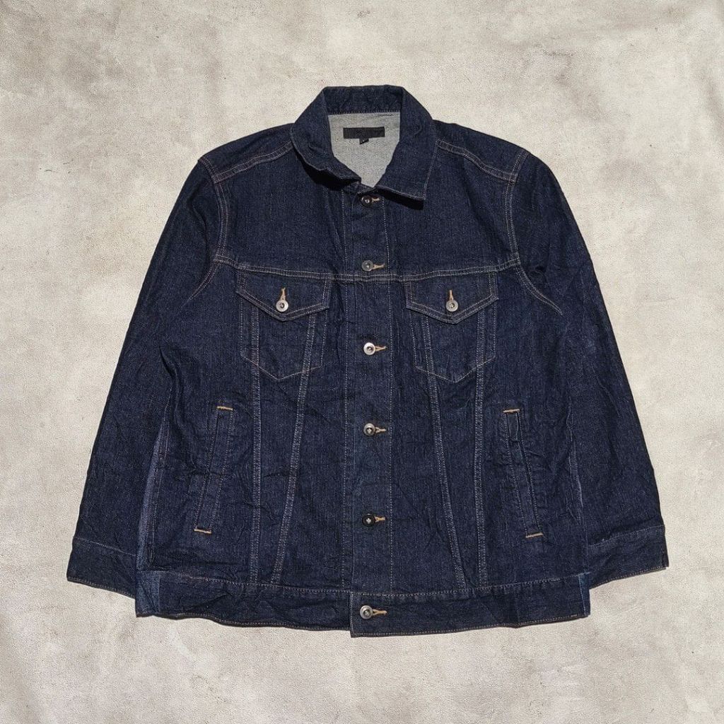 Jaket denim jeans trucker Uniqlo XL blue indigo