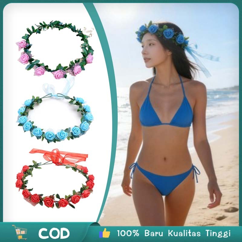 Mahkota Bunga Bandana Bunga Bando Rambut Aksesoris Rambut Cantik Mahkota Daun Bunga Rambut Mahkota P