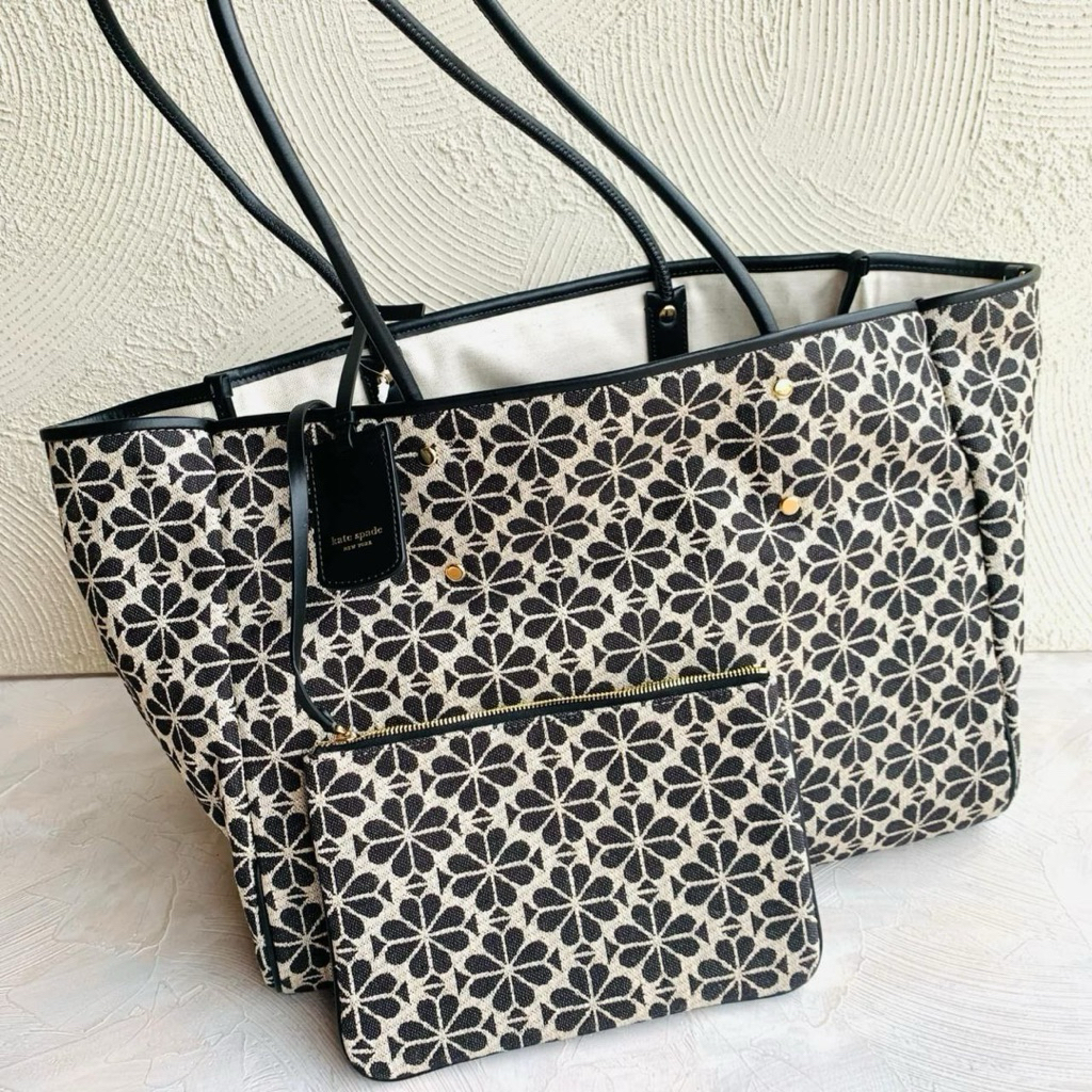 TAS TOTE BAG WANITA KS KK608 FLOWER JACQUARD EVERYTHING LARGE TOTE BAG