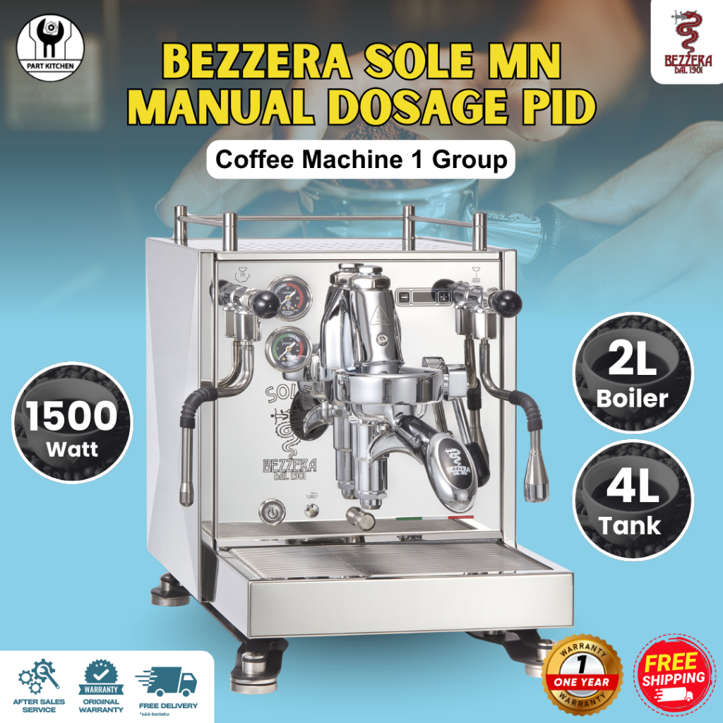 Bezzera Sole Coffee Machine Espresso Manual Dosage 1 Group PID Garansi Resmi