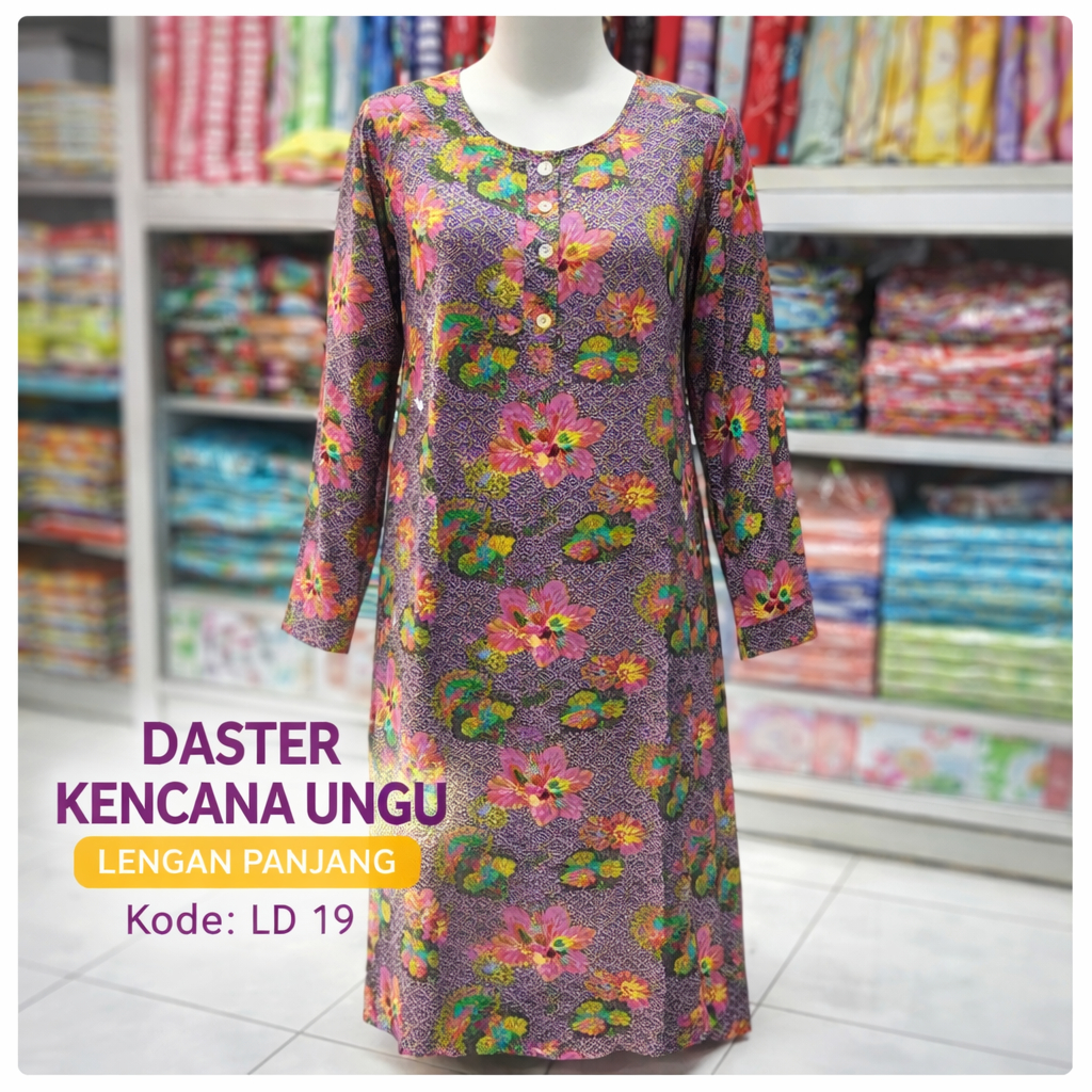 daster kencana ungu lengan panjang LD 19 murah surabaya