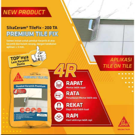 SIKA Ceram 200 TA Semen Instan Tile on Tile Daya Rekat Kuat 25KG