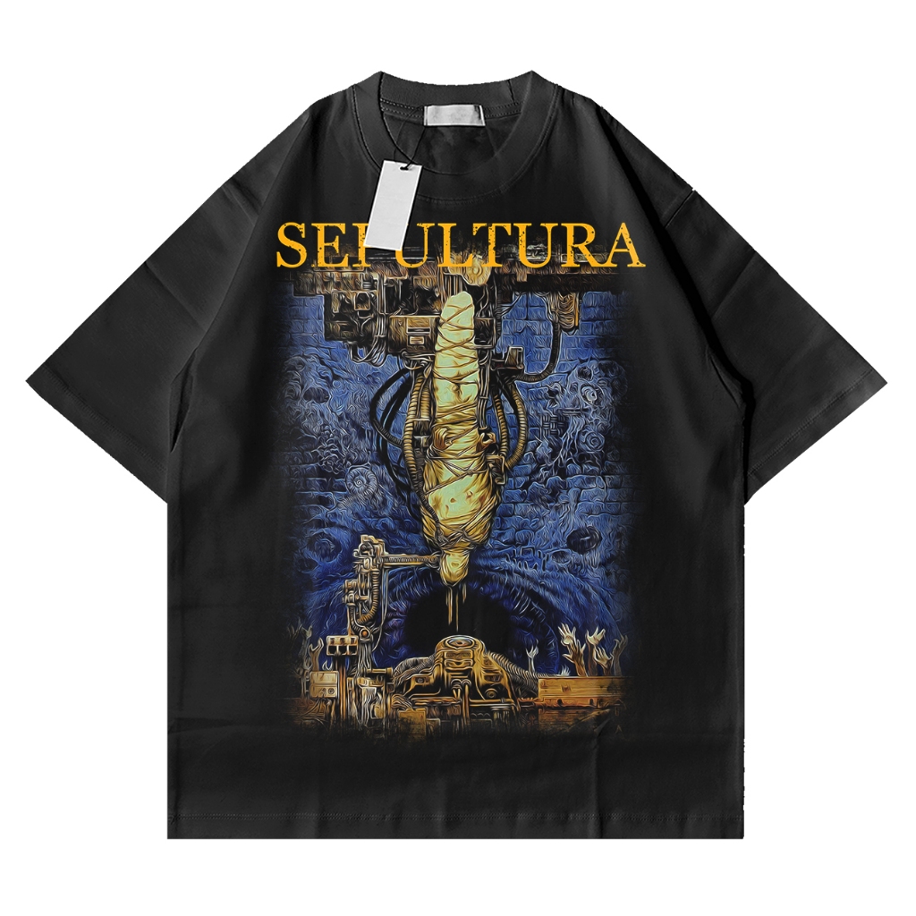 SINOIG band sepultura Oversize T-shirt/Pakaian Pria Vintage Wash