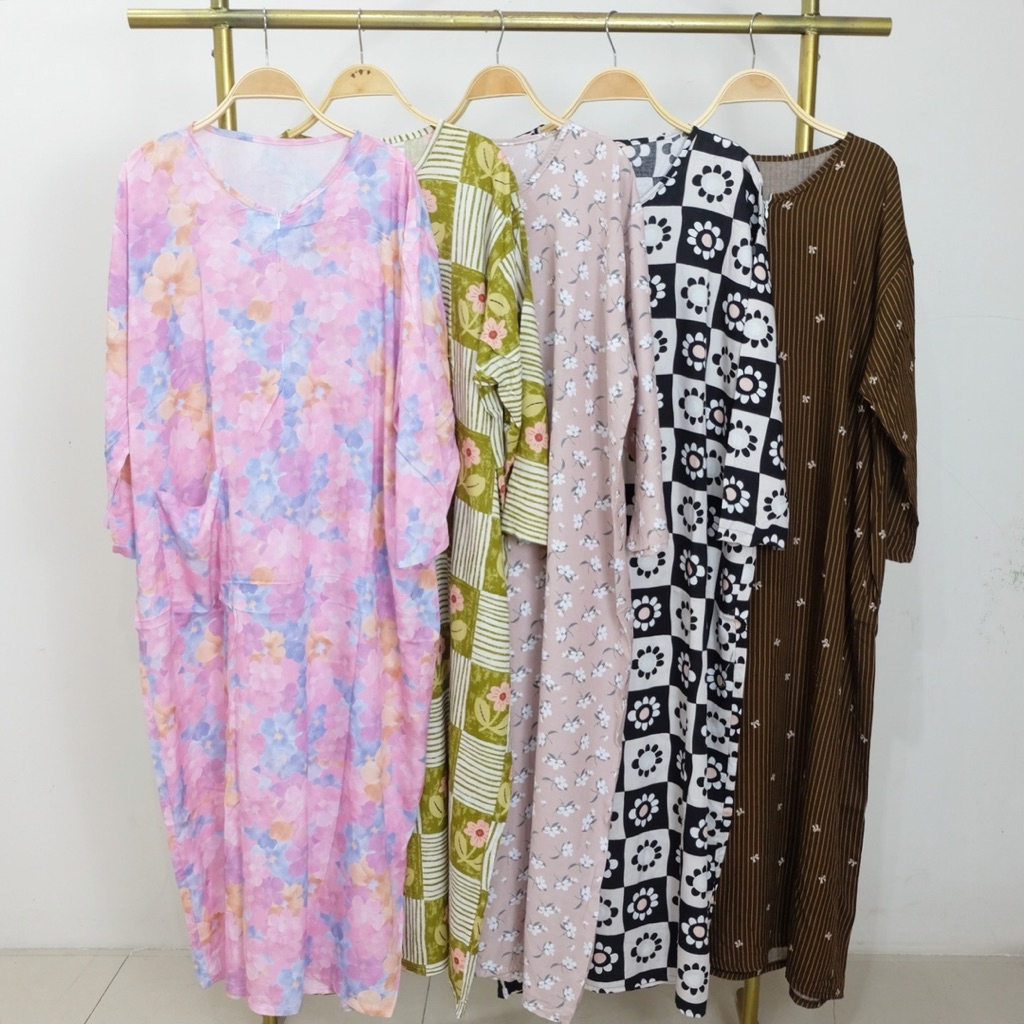 Daster Gamis Jumbo LD 130cm | Daster Lengan Panjang | Gamis rayon