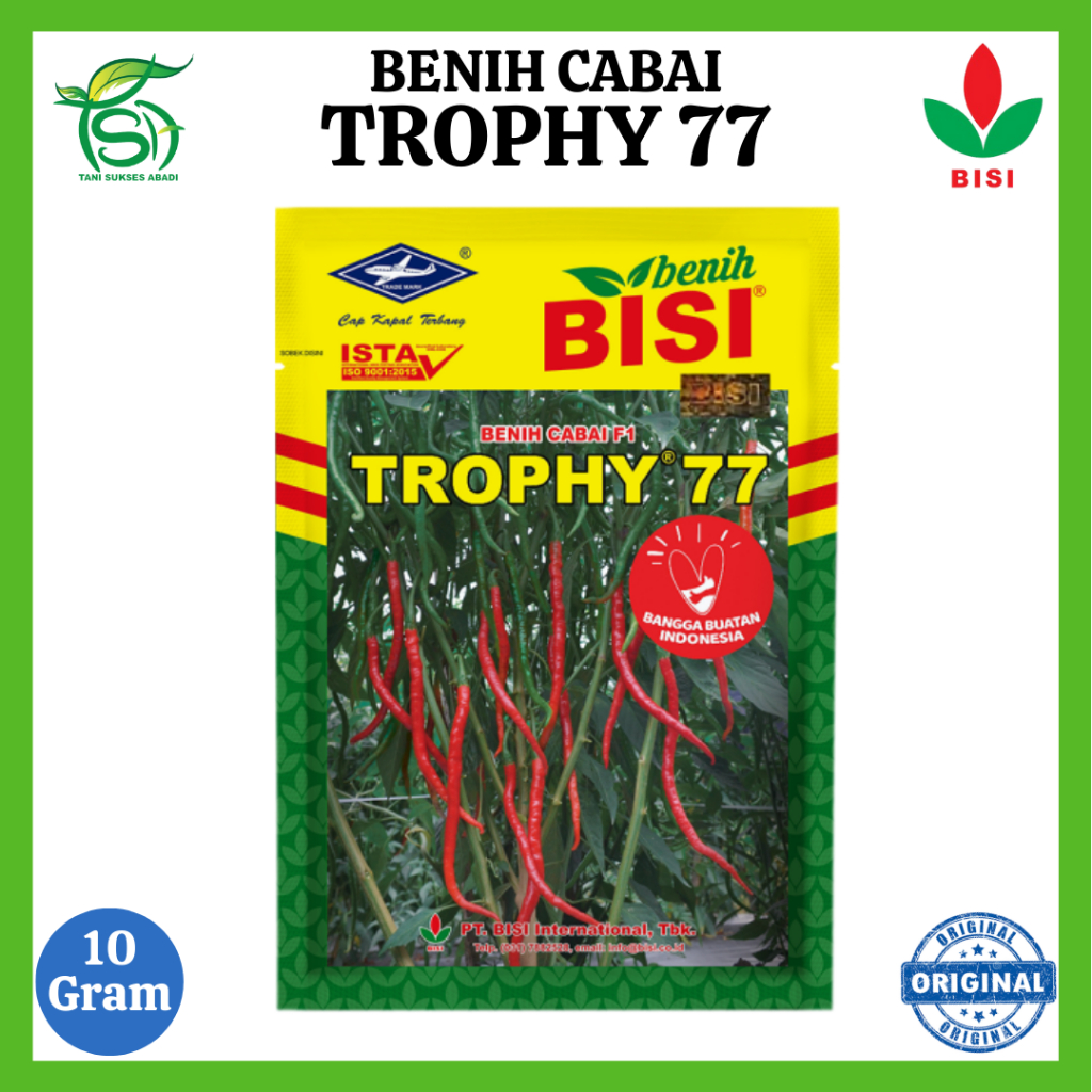 Benih Cabai TROPHY 77 (10 Gram) - Bibit Cabe Keriting Hibrida F1 BISI
