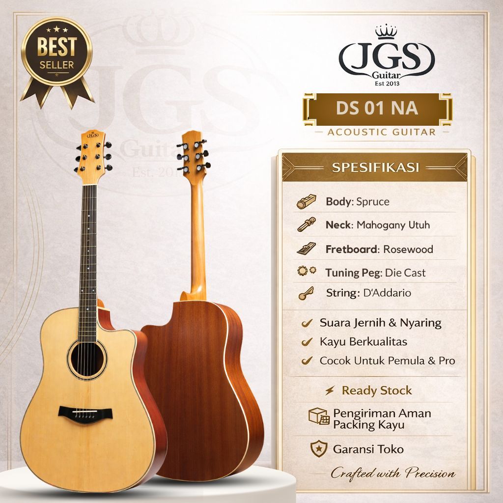 GITAR AKUSTIK/AKUSTIK ELEKTRIK JGS DS-01NA SAPELE