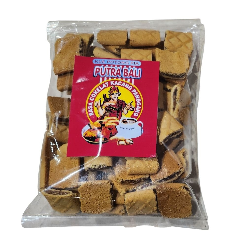 500 GRAM PUTRA BALI KUE POTONG PIA PUTRA BALI RASA COKLAT KACANG PANGGANG