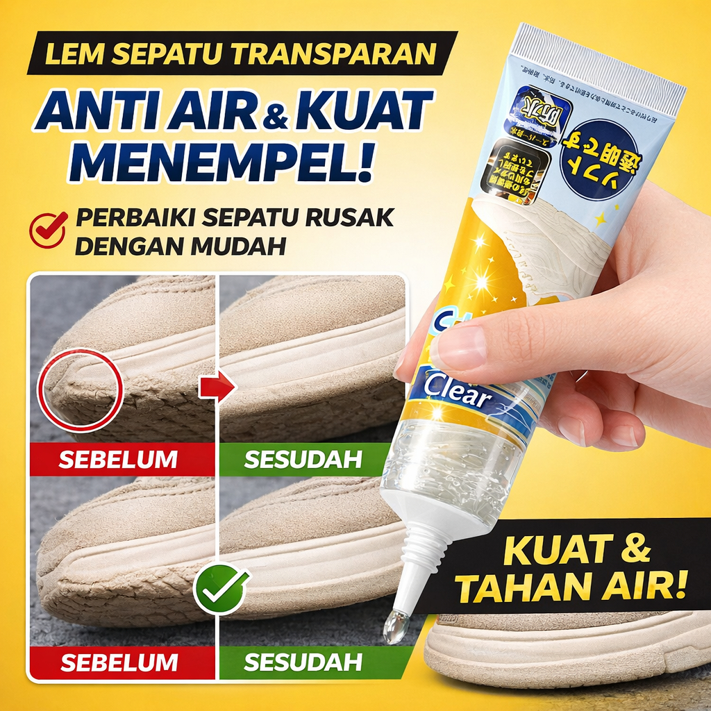 [Lem Kuat] Lem Sepatu / Transparan / Anti Air / Lem Kuat / Perekat Serbaguna / Perbaiki Sepatu / Lem