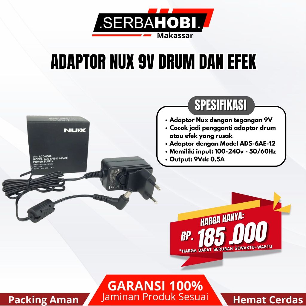 Adaptor Nux 9v Cocok Untuk Drum/Efek Original