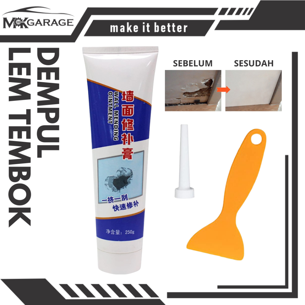 [MKGarage] Lem Tembok - Dempul Dinding Tembok - Perbaikan Tembok Dinding Retak - Wall Repair Paste