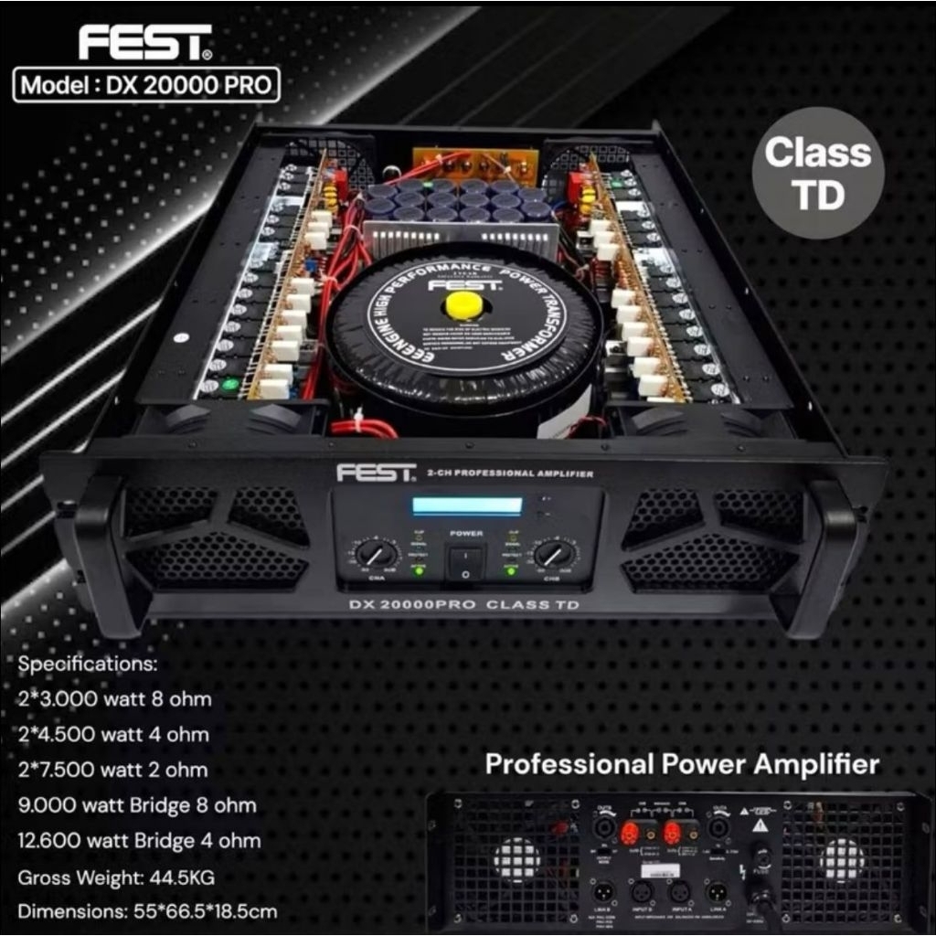 audio POWER FEST DX 20000 PRO Amplifier Fest DX20000 PRO Class TD