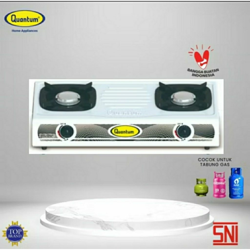 Quantum QGC-211 MSC Cream Kompor Gas 2 Tungku Garansi Resmi SNI
