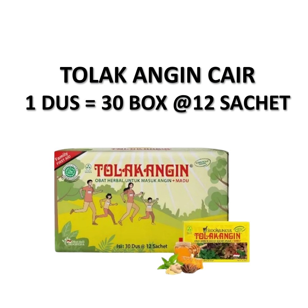 1 KARTON TOLAK ANGIN CAIR DEWASA ISI 30 BOX @12 SACHET