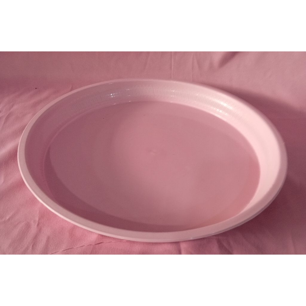 1 PCS NAMPAN PLASTIK BULAT PINK POLOS MURAH MERIAH
