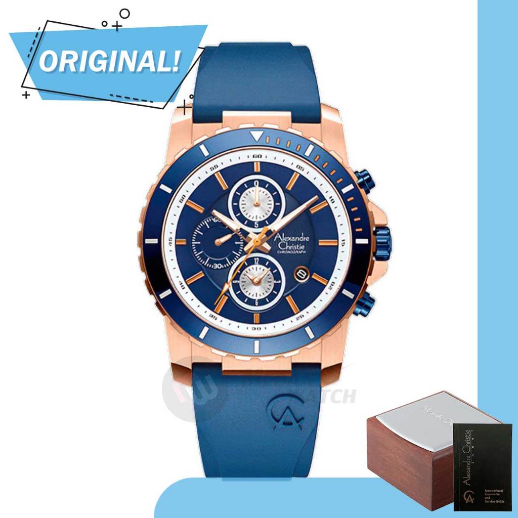 Jam Tangan Pria Analog Alexandre Christie 6141MC AC6141 AC 6141 MC 6141 MCRURBU Original Garansi Res