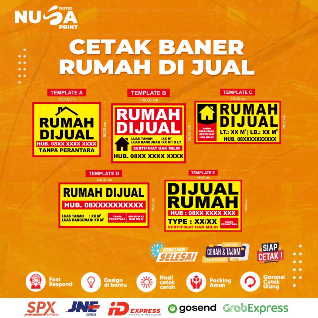 Banner/Spanduk Rumah Dikontrakan