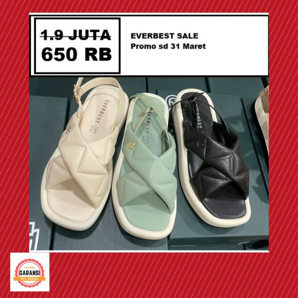 Sandal wanita Everbest seri ASLEIGH sale 100% ORI