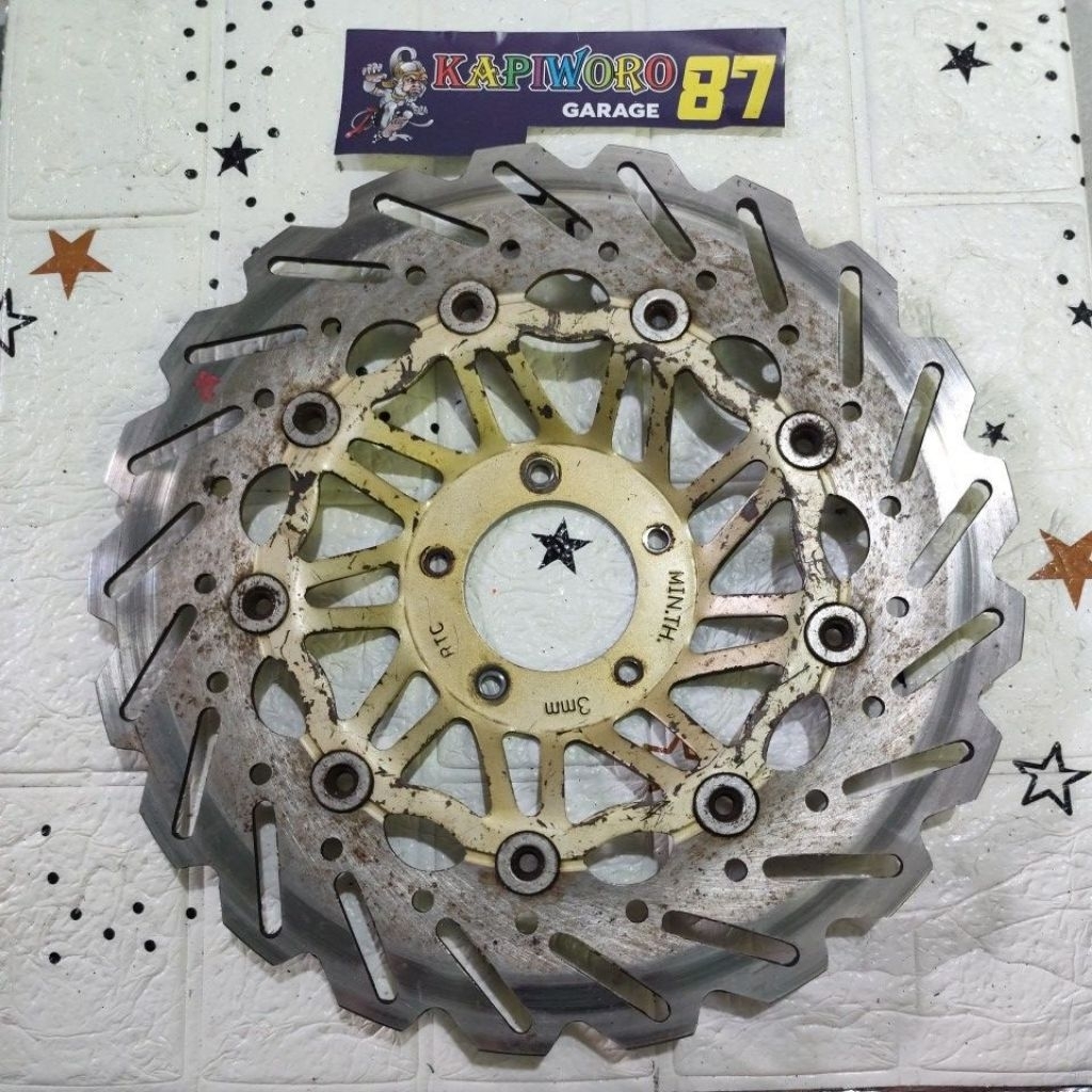 piringan variasi depan Honda Supra x 100 Tiger lama Megapro lama cakram baut 5