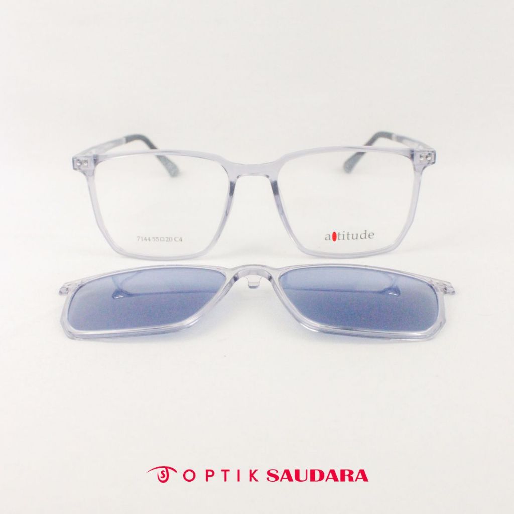 Optik Saudara - Kacamata Unisex Model Kotak Elegant F 7144 C4 55 CLIP ON