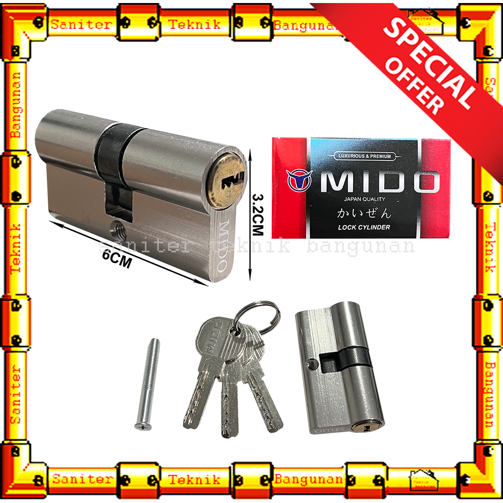 Silinder Kunci Besar Komputer Key Mido / Kunci Pengaman Pintu Rumah