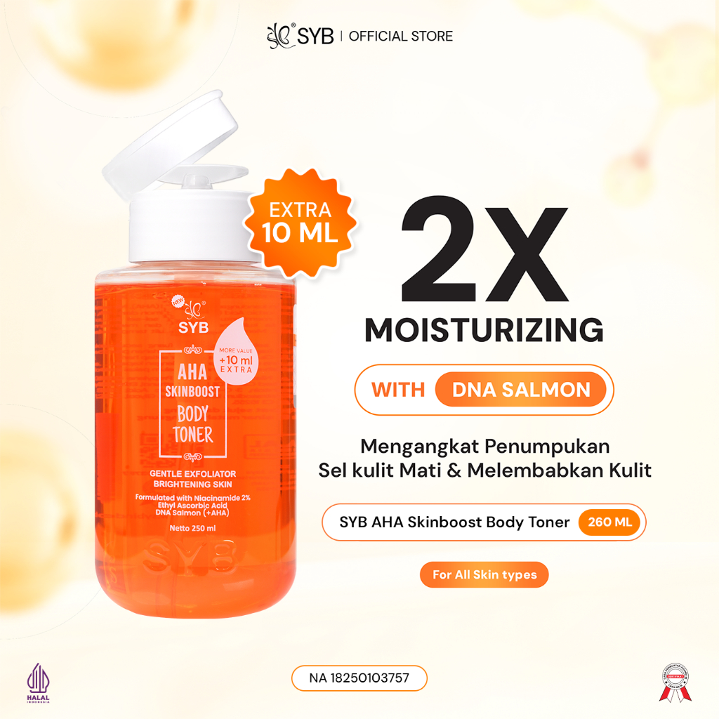 [SPECIAL PRICE LIVE] - NEW SYB AHA Skinboost Body Toner 250ml with Glycolic Acid (AHA), Niacinamide 