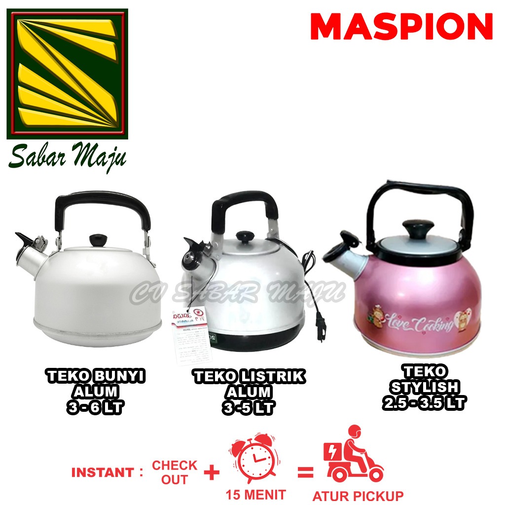 Teko Ceret Bunyi / Teko Listrik Alumunium 20, 22, 24 26 cm Maspion