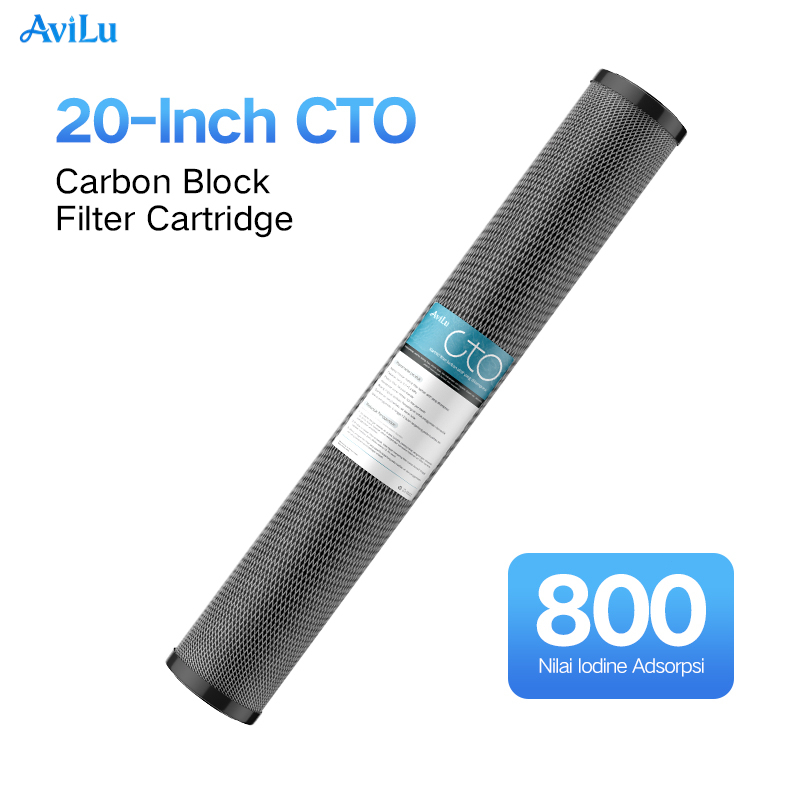 Filter Air CTO Karbon Batang 20 Inch Untuk Filter Air Sumur, PDAM AviLu