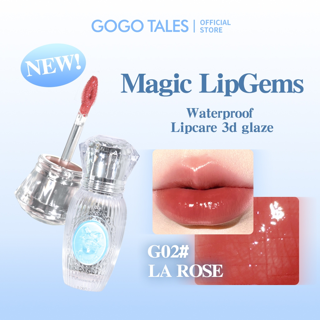 [BARU]GOGO TALES Magic LipGems Glossy Lipstick Transferproof Lip Gloss Waterproof Lipcream Tahan Lam