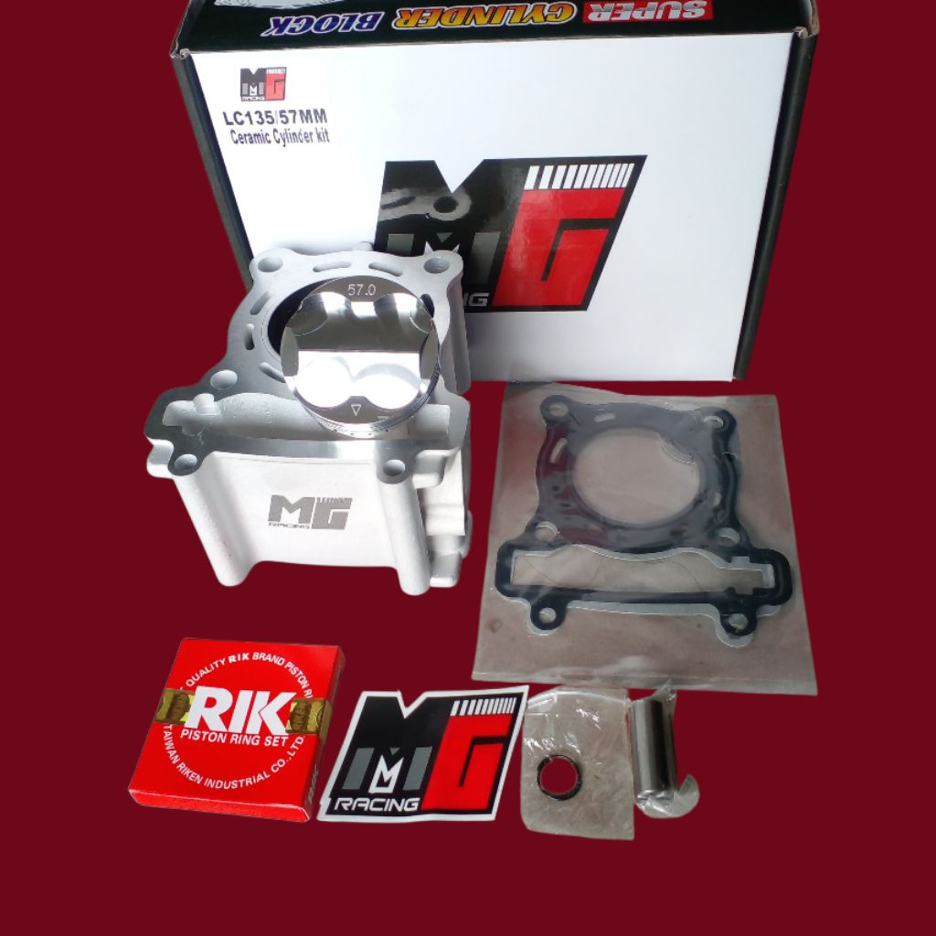 Cylinder blok jupiter mx vixion 57 ceramic set piston fjn forged Mg racing