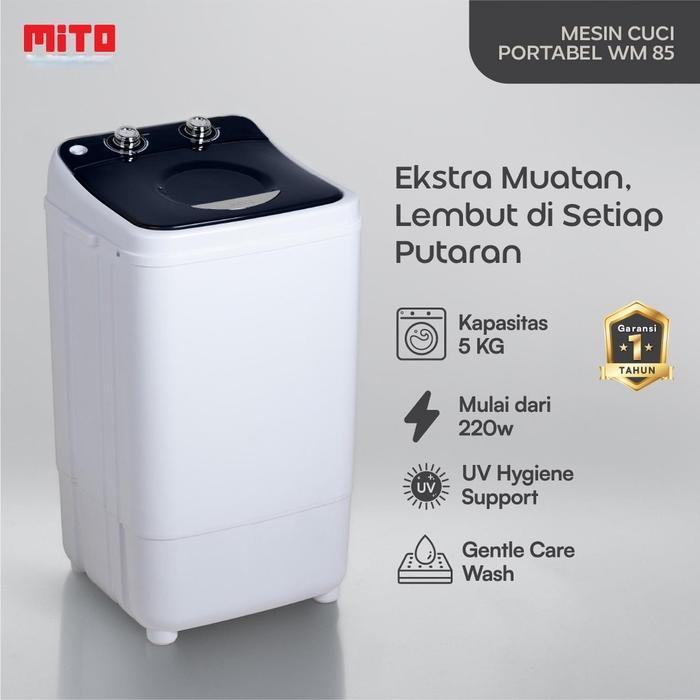 MITO WM 85 / MESIN CUCI 5 KG 220 WATT  / WM85
